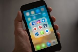 Social media apps on smartphone'