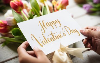 Valentine's Day card, flowers