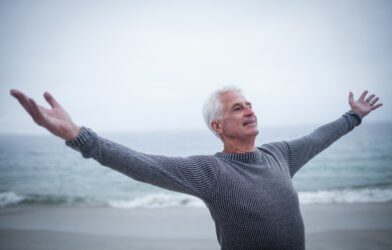 Older man on beach