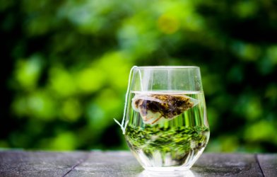Green tea in glass