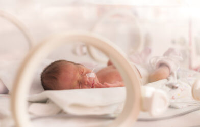 Premature newborn baby girl