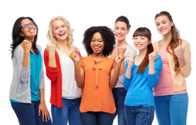 Group of diverse, smiling women
