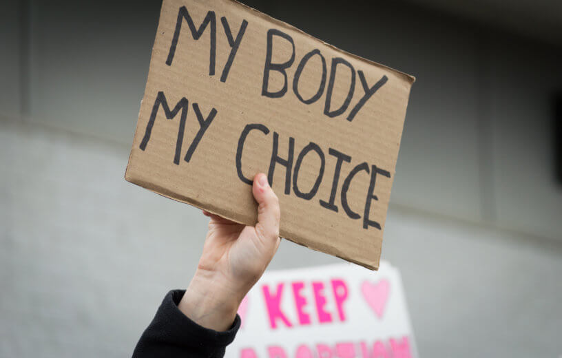 Abortion protest sign