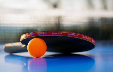 Ping-pong paddle and ball