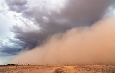 Haboob dust storm in desert