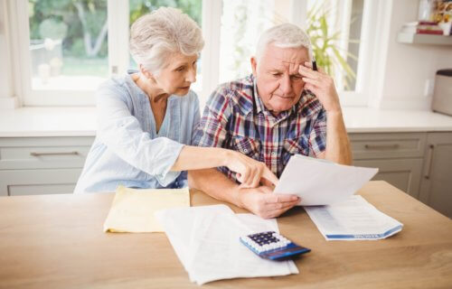 Older couple worried, stressed about their bills
