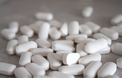 White pills, medication, prescription drugs