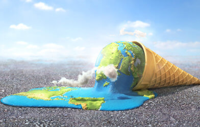 Global warming, melting Earth, climate change