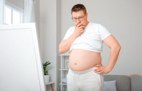 Overweight man trying to lose weight